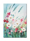 Cumpara ieftin Tablou margarete in camp, pictat manual, 60x40cm ulei pe panza in cutit efect 3D, Valentin Pop