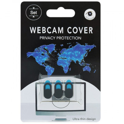 Set 30 protectii Webcam / camera, ABS, Negru foto