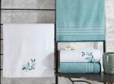 Cumpara ieftin Set 4 Prosoape 50x90 si 90x150 cm, Colorful Mint-Alb (Bumbac 100%)