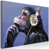 Cumpara ieftin Tablou - Musical Monkey (1 Part) Wide 120x80 cm