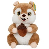 Jucarie de plus, Puffy Friends, Veverita cu ghinda, Maro deschis, 30 cm