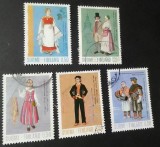 Finlanda &ndash; Costume populare tradiționale, serie completă 5 timbre ștampilate &ndash; A40