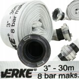 Furtun apa irigatii tip pompieri 8 bari, 3" toli 30 metri Verke