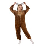 Pijama tip salopeta pentru adulti, model Ren, marime S Household NewTrend