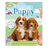 Carte Pop-up "I Love My Puppy" cu Clape pentru Copii 3-5 ani, Ilustrații Fotografie
