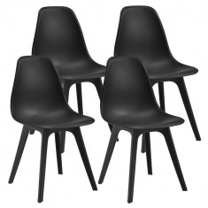 Set patru bucati scaune design Ava, 83 x 54 x 48 cm, plastic, negru foto