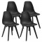 Set patru bucati scaune design Ava, 83 x 54 x 48 cm, plastic, negru