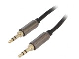 Cablu Audio Jack 3.5mm Aurit 1m Negru, 4Carmedia