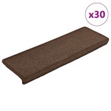 Cumpara ieftin Covorase pentru scari, 30 buc., 65x21x4 cm, maro cafea, margini dreptunghiulare