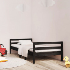 vidaXL Cadru de pat, negru, 80x200 cm, lemn masiv de pin foto