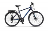 Bicicleta Trekking CARPAT C28281C, Schimbator Shimano Tourney 24 viteze, Cadru Aluminiu, Roti 28 inch, Frane Mecanice Disc (Albastru)