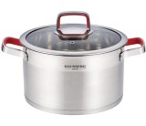 Oala inox 24cm Hausberg HB-H LUX 824 cu capac sticla inductie