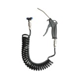Pistol aer comprimat cu duza 120 mm, furtun spiralat PU 5 m si mufa rapida T