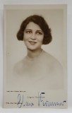 CLAIRE ROMMER , ACTRITA DE TEATRU SI FILM GERMANA , 1904-1996, FOTOGRAFIE CU AUTOGRAF , FORMAT CARTE POSTALA , INTERBELICA