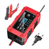 Incarcator Inteligent Baterie Auto/Moto Techstar 12V 6A BC-1206, LCD, Repair, AGM/GEL/WET/EFB/LiFePO4 Rosu