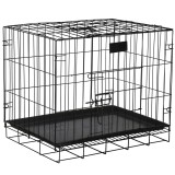 Cusca pentru animale, 2 usi, Pliabila din metal, L, Negru, 59x50x42 cm Household NewTrend