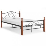 VidaXL Cadru de pat, negru, 120x200 cm, metal