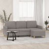 VidaXL Canapea cu 3 locuri și taburet, taupe, 180 cm, material textil