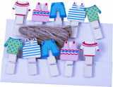 Set 10 carlige din lemn cu hainute,3.5cm