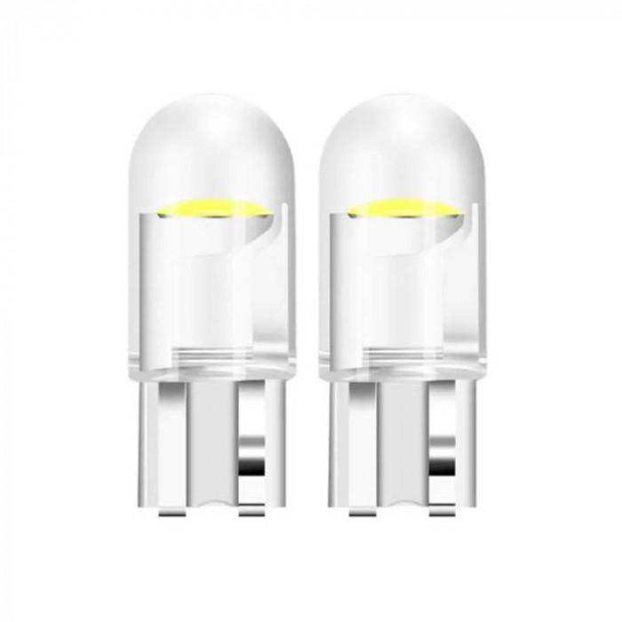 Set 2 LED T10 W5W 5500K SMD technology alb pur