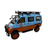 Macheta CamperVan duba albastra-portocaliu GULF cu sunete lumini deschide usile