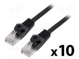 Cablul Patch LANBERG U/UTP 5e 0,5m 26AWG CCA PVC Negru