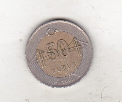 bnk mnd Turcia 50 kurus 2009 bimetal foto