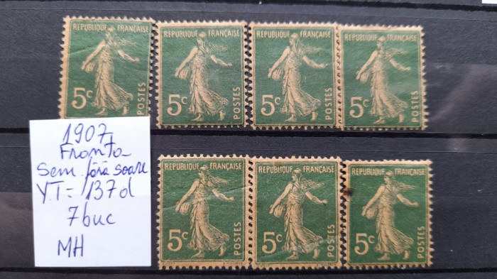 1907 Franta semanat.Y.T.137d -7 val.-MH