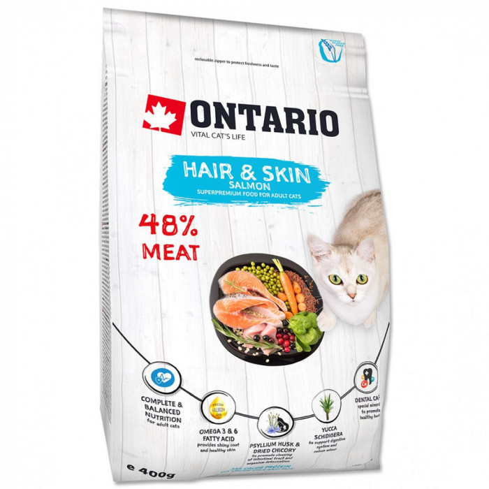 Ontario Cat Hair &amp;amp; Skin Salmon 400 g