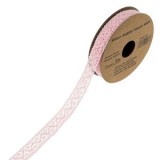 Panglica cu model dantela, Roz, 3m x 15mm, CMCLASS