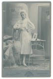 1379 - ORAVITA, Caras-Severin, Mireasa ( Bride ), Romania ( 16,5/10,5 cm ) - old CDV Photocard