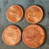 Romania lot 4 jetoane 1 leu , 2 lei , 3 lei , diferite