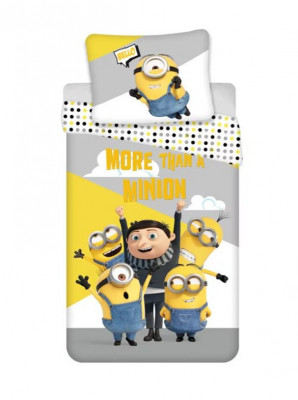 Lenjerie de pat Minions Bello, 2 Piese, 140A 200 cm, 70x90 cm Bumbac foto