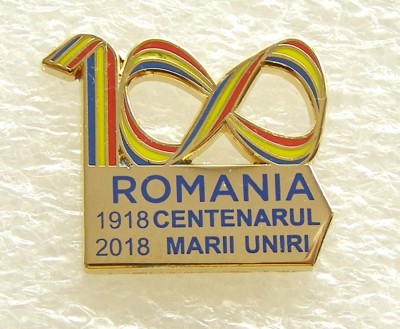 y597 INSIGNA CENTENARUL MARII UNIRI 1918 2018 foto