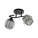 Lustra Klausen Spin PL2 Metal Negru Sticla Transparenta 2xE27 Design Clasic Elegant 41x20x24 cm Corp Iluminat Interior Modern pentru Dormitor Hol