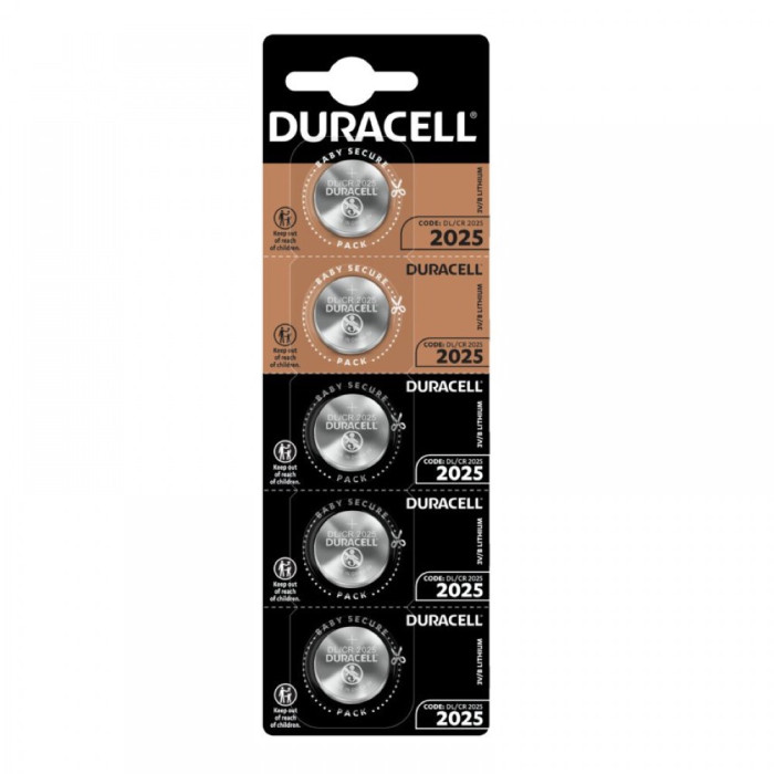 Baterie Duracell CR2025 DL2025 ECR2025 3V litiu set 5 buc.