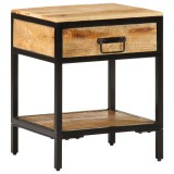 vidaXL Noptieră Maro 40 x 35 x 50 cm Lemn de mango masiv și metal 374088