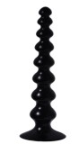 Dildo Crazy Anal Play cu Ventuza, PVC, Negru, 36 cm