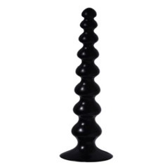 Dildo Crazy Anal Play cu Ventuza, PVC, Negru, 36 cm