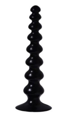 Dildo Crazy Anal Play cu Ventuza, PVC, Negru, 36 cm foto