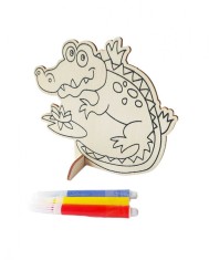 Pictura pe lemn, Model Crocodil, 14 cm, 200LF