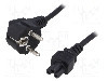 Cablu alimentare AC, 1.2m, 3 fire, culoare negru, CEE 7/7 (E/F) &amp;#351;tecar in unghi, IEC C5 mama, QOLTEC - 27084