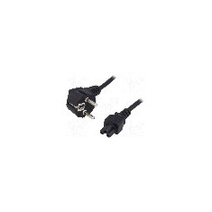 Cablu alimentare AC, 1.4m, 3 fire, culoare negru, CEE 7/7 (E/F) &#351;tecar in unghi, IEC C5 mama, QOLTEC - 50548