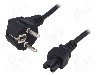 Cablu alimentare AC, 1.2m, 3 fire, culoare negru, CEE 7/7 (E/F) &amp;amp;#351;tecar in unghi, IEC C5 mama, QOLTEC - 27084 foto