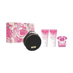 Versace Bright Crystal Absolu Set cadou pentru femei 90 ml EDP + 100 ml loțiune de corp + 100 ml gel de duș + geantă de toaletă