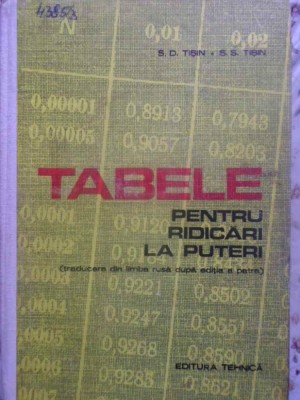 TABELE PENTRU RIDICARI LA PUTERI-S.D. TISIN, S.S. TISIN-231728 foto