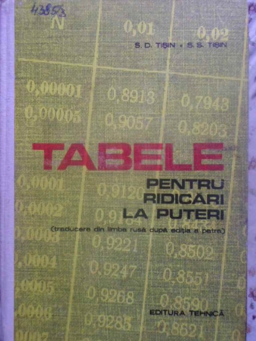 TABELE PENTRU RIDICARI LA PUTERI-S.D. TISIN, S.S. TISIN-231728