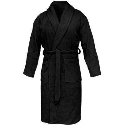 Halat de baie unisex Homelevel, XL, Negru, Bumbac organic, 54845.01.4 foto