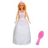 Papusa Manechin cu Accesorii Par, Rochie Printesa si Diadema, 30 cm, 3 ani+