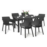 Cumpara ieftin Set mobilier de grădină Evyon 6+1, grafit